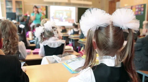 First lesson at elementary school with y... | Stock Video | Pond5