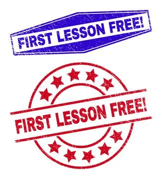 FIRST LESSON FREE! Corroded Stamp Seals in Circle and Hexagon Forms Illustrazione stock