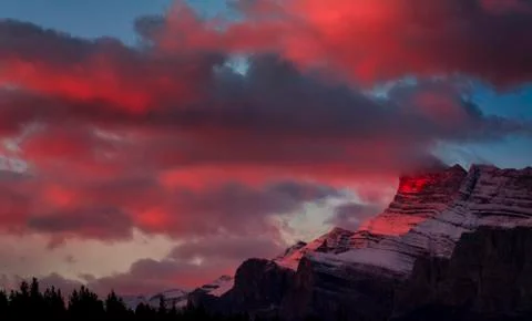 First Light in Banff Stock Photos
