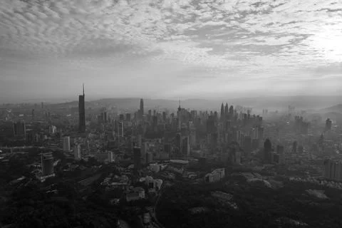 First light of dawn breaks over Kuala Lumpur Stock-Fotos