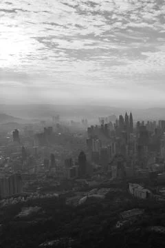 First light of dawn breaks over Kuala Lumpur Stock Photos