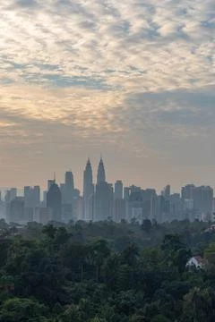 First light of dawn breaks over Kuala Lumpur Stock Photos