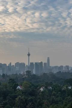 First light of dawn breaks over Kuala Lumpur Stock Photos