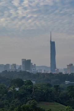 First light of dawn breaks over Kuala Lumpur Foto stock