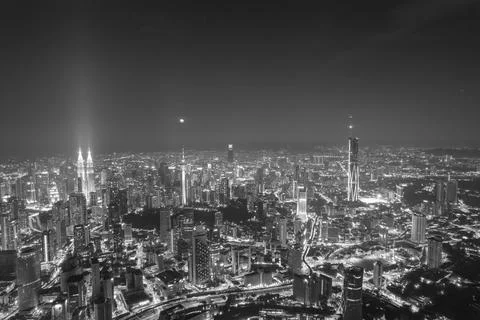 First light of dawn breaks over Kuala Lumpur Stock Photos