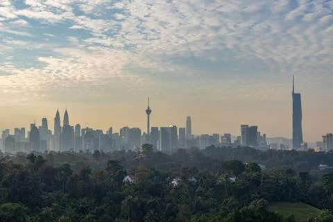 First light of dawn breaks over Kuala Lumpur Stock Photos