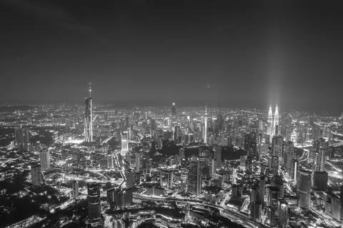 First light of dawn breaks over Kuala Lumpur Stock Photos