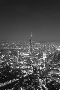 First light of dawn breaks over Kuala Lumpur Foto stock