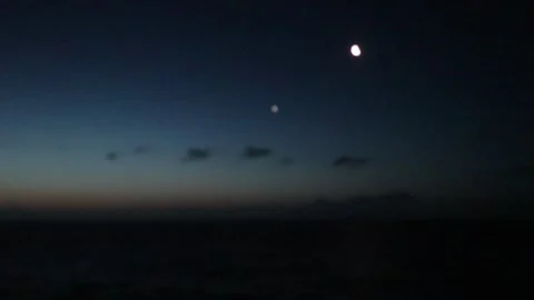 First light of dawn in the middle of the sea during a crossing Stock Footage 310199106