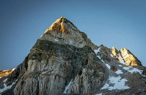 First Light Hits The Painted Lady In Kings Canyon Stock Photos