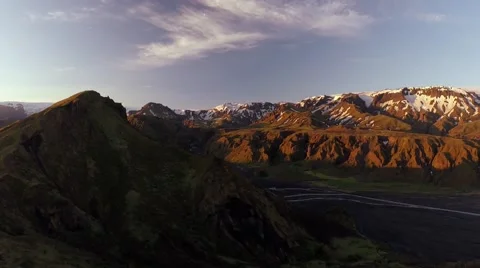 First light on snow capped mountains Video stock 53764064