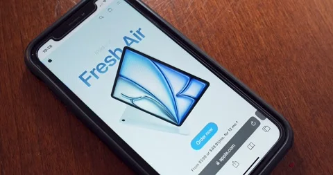 First look of iPad Air website seen in iPhone Stock Footage 274633669