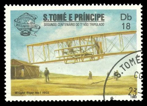 First Manned Flight Bicentenary, Wright Flyer Stock Illustration
