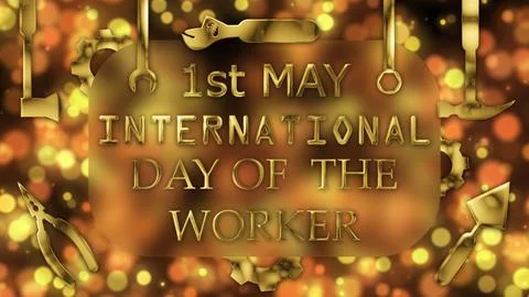 First may international day of the workers greetings for world labour day Stock Illustration