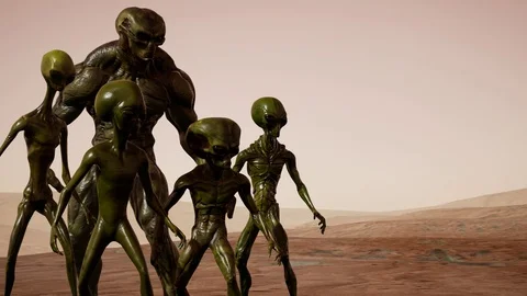 First meeting between alien soldier and NASA astronaut Stock Footage 121306156