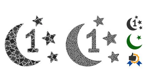First moon night Composition Icon of Humpy Items Stockillustratie