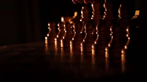 First move at chess in the dark Stock Footage 231794471