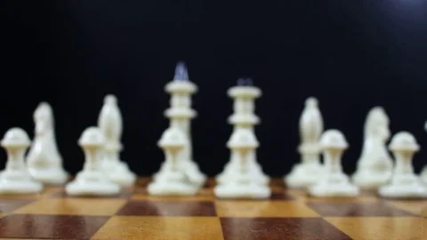 First move of a chess game Stock Footage 77279227