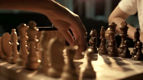 The first move in a chess game with a white pawn. Stock Footage 156707499