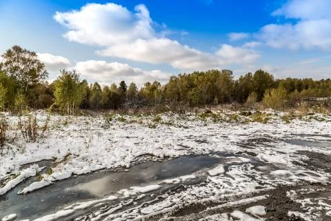 First October snow Fotos Stock