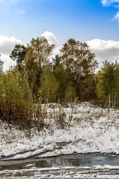 First October snow 写真素材