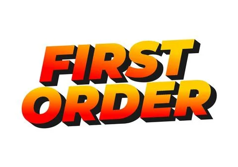 First order. Text effect in 3D style with modern colors Stock Illustration