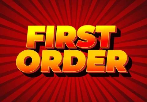 First order. Text effect in 3D style with modern colors Stock Illustration