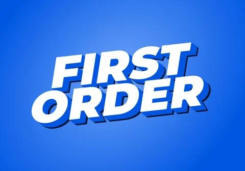 First order. Text effect in 3D style with modern colors Stock Illustration