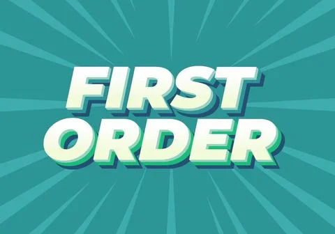 First order. Text effect in 3D style with modern colors 스톡 일러스트