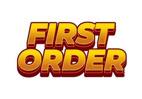 First order. Text effect in 3D style with modern colors 스톡 일러스트