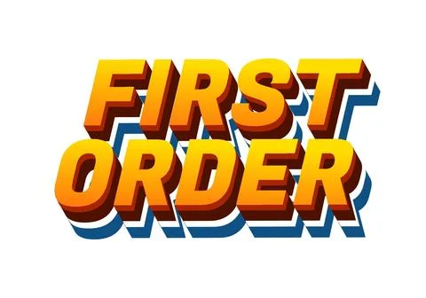 First order. Text effect in 3D style with modern colors Stock-Illustration