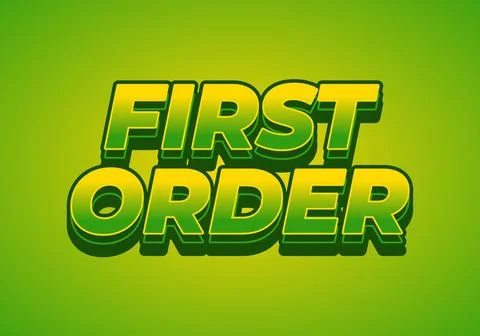 First order. Text effect in 3D style with modern colors Stock-Illustration