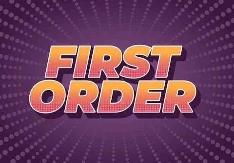 First order. Text effect in 3D style with modern colors Stock-Illustration