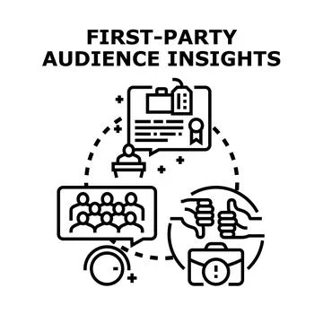 First party audience insights data collection strategy Stock Illustration