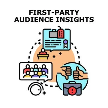 First party audience insights data collection strategy Stock Illustration