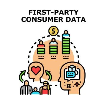 First party consumer data value generating strategy Stock Illustration