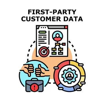 First party customer data management concept illustration Stock Illustration