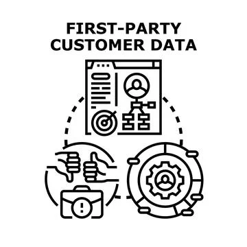 First party customer data management concept illustration Illustrazione stock