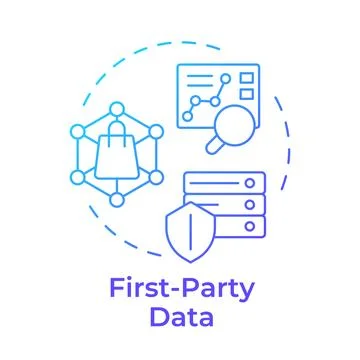First party data blue gradient concept icon Stockillustratie