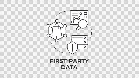 First party data line concept icon animation 스톡 동영상 337774133