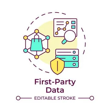 First party data multi color concept icon Stock Illustration
