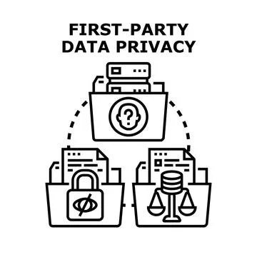 First party data privacy protecting user information securely Stock Illustration