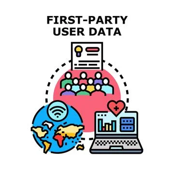 First party user data collecting and managing process Stock Illustration