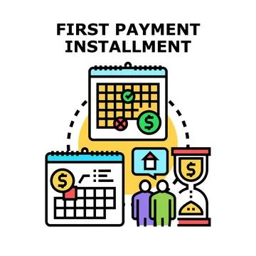 First payment installment agreement concept vector illustration Stock Illustration