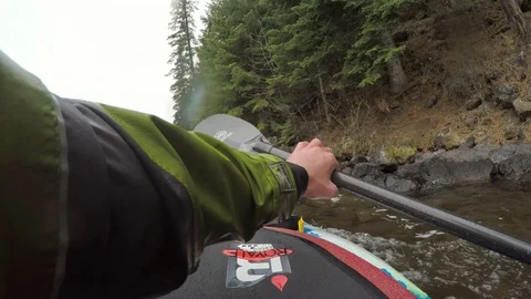 First Person Kayaker exiting the river Stock Footage 83210765