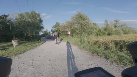 First person perspective of a scenic bicycle touring ride through rural Bavaria Stock Footage 340893287