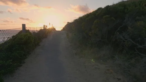 First person point of view along coastal trail Stock Footage 87745029