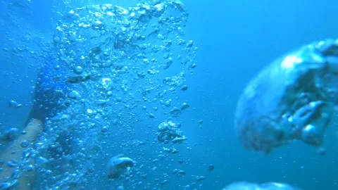 First person point of view POV person diving underwater Stock Footage 138656056