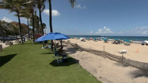 First-Person Point-of-View Walking Northward Along Deerfield Beach Into Sand Stock Footage 200889158