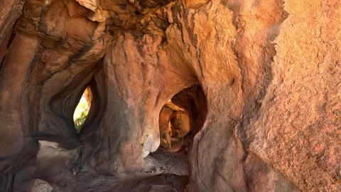 First-person point of view walking through the Stadsaal hike, Cederberg, Orange  Video stock 340157453